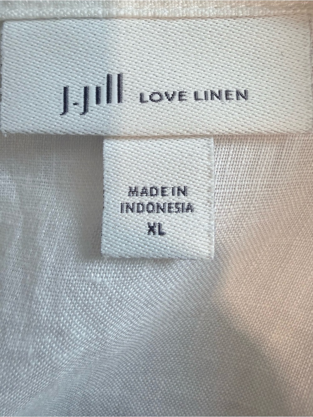 J.Jill Love Linen White Lace Sleeve Botton Front Blouse XL